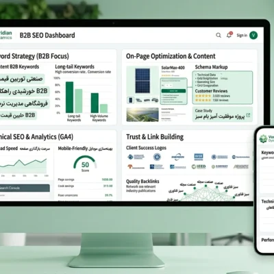 تصویر از صفحه سئو شده از سایت b2b فروش پنل خروشیدی عمده